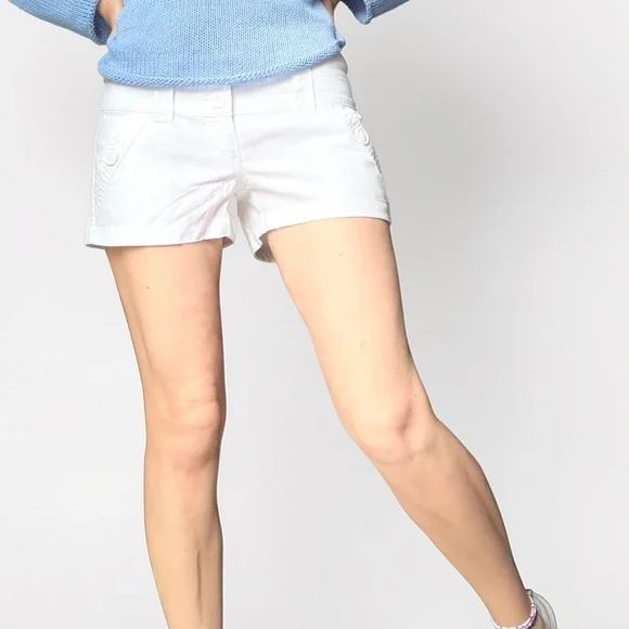 Rubbish White Low Rise Shorts Coastal Linen Blend - Picture 2 of 11